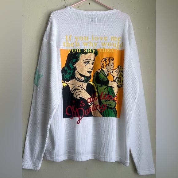 Boys Lie White Sweater with Graphic Details - Picture 3 of 5